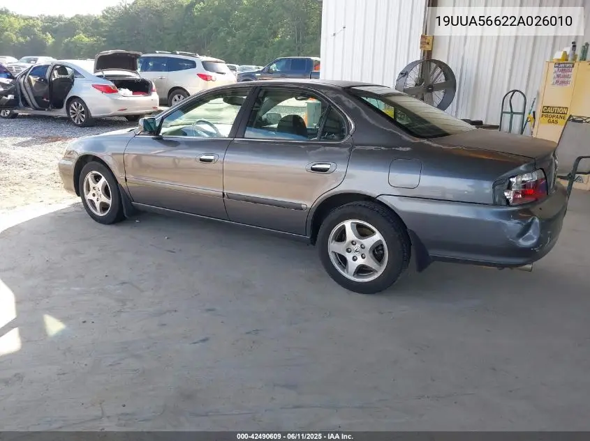 2002 Acura Tl 3.2 VIN: 19UUA56622A026010 Lot: 42490609
