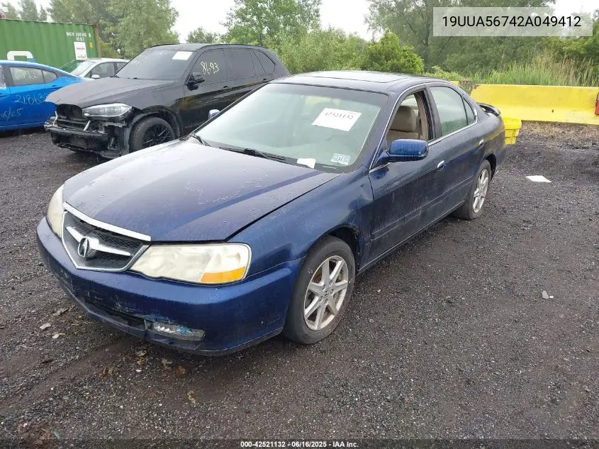 2002 Acura Tl 3.2 VIN: 19UUA56742A049412 Lot: 42521132