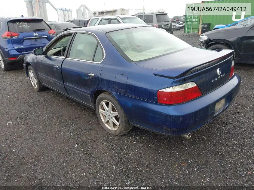 2002 Acura Tl 3.2 VIN: 19UUA56742A049412 Lot: 42521132