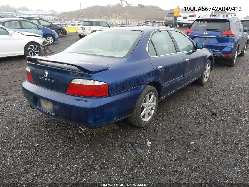 2002 Acura Tl 3.2 VIN: 19UUA56742A049412 Lot: 42521132