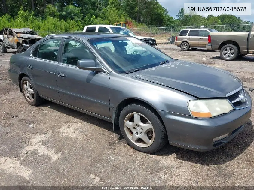 2002 Acura Tl 3.2 VIN: 19UUA56702A045678 Lot: 42532326
