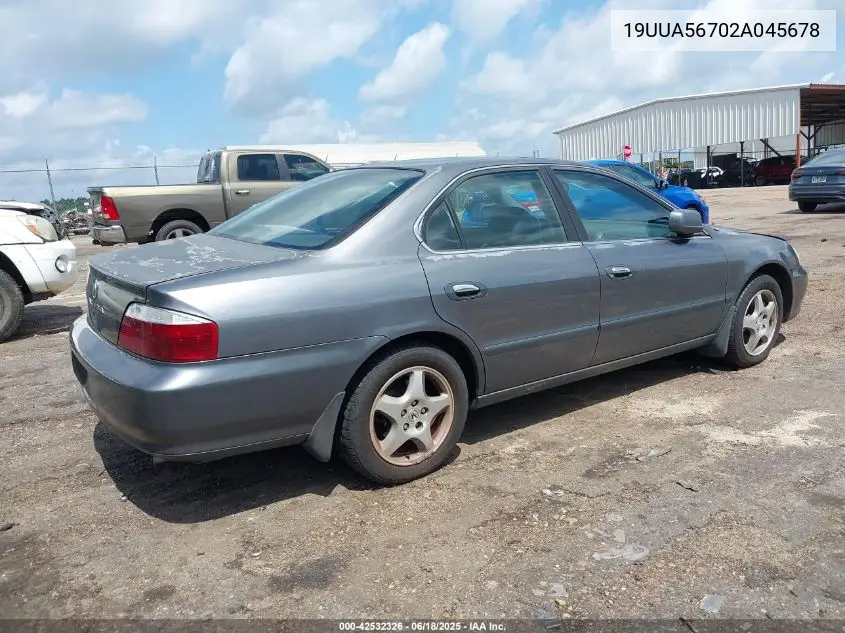 2002 Acura Tl 3.2 VIN: 19UUA56702A045678 Lot: 42532326