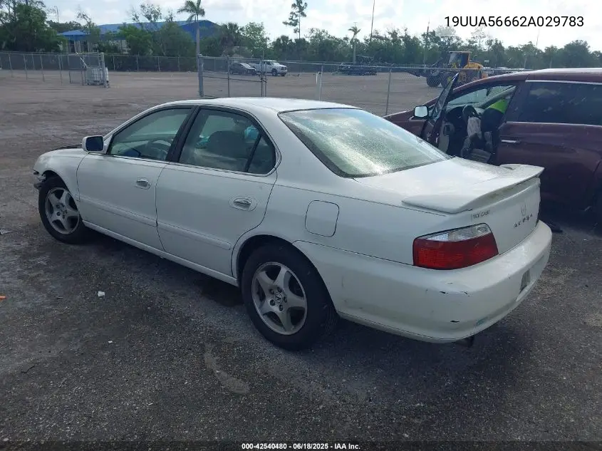 2002 Acura Tl 3.2 VIN: 19UUA56662A029783 Lot: 42540480