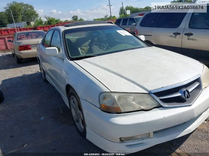 2002 Acura 3.2Tl Type-S VIN: 19UUA569X2A038674 Lot: 42564093
