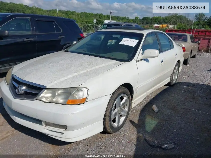 2002 Acura 3.2Tl Type-S VIN: 19UUA569X2A038674 Lot: 42564093