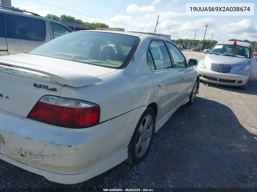 2002 Acura 3.2Tl Type-S VIN: 19UUA569X2A038674 Lot: 42564093