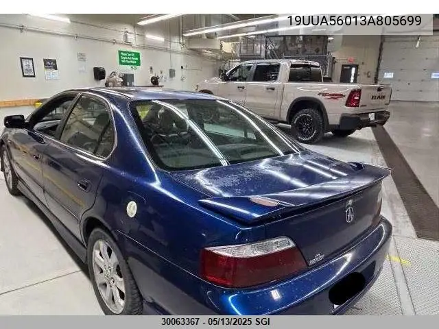 2003 Acura 3.2Tl Type-S VIN: 19UUA56013A805699 Lot: 30063367