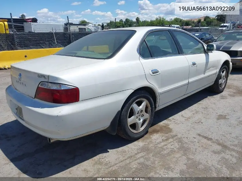2003 Acura Tl 3.2 VIN: 19UUA56613A092209 Lot: 42254770