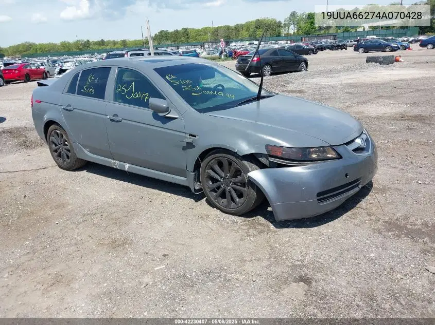 2004 Acura Tl VIN: 19UUA66274A070428 Lot: 42230407