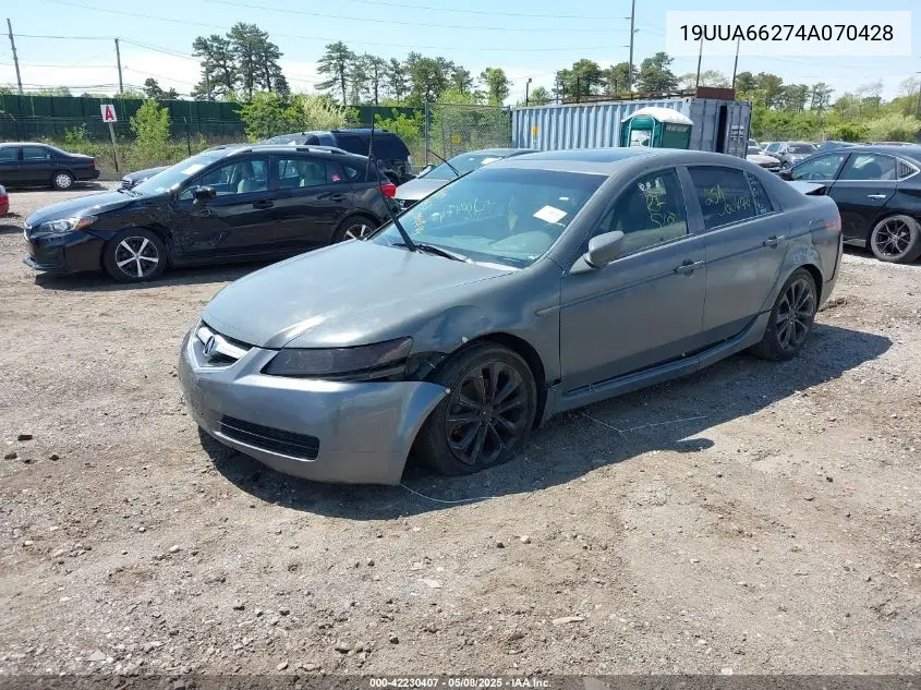 2004 Acura Tl VIN: 19UUA66274A070428 Lot: 42230407