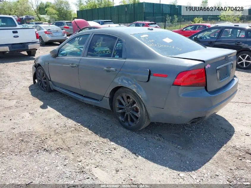 2004 Acura Tl VIN: 19UUA66274A070428 Lot: 42230407