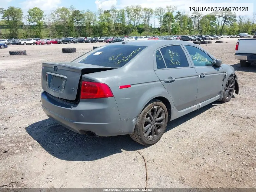 2004 Acura Tl VIN: 19UUA66274A070428 Lot: 42230407
