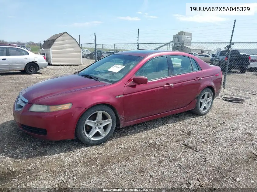 2005 Acura Tl VIN: 19UUA662X5A045329 Lot: 41908485