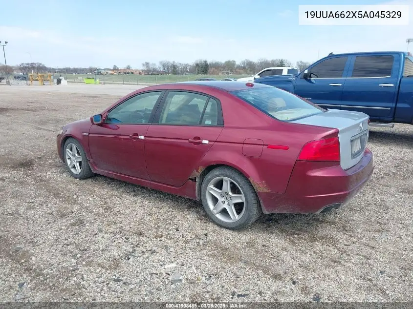 2005 Acura Tl VIN: 19UUA662X5A045329 Lot: 41908485