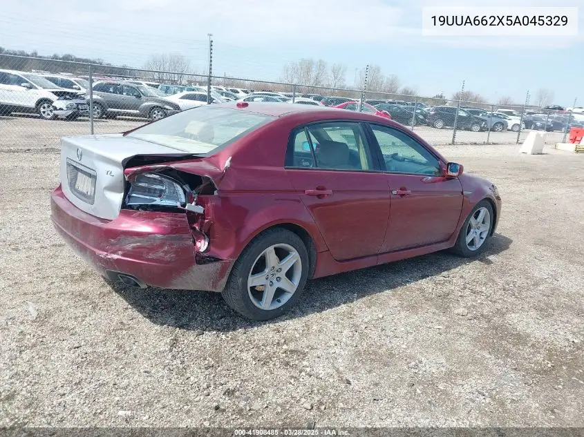 2005 Acura Tl VIN: 19UUA662X5A045329 Lot: 41908485