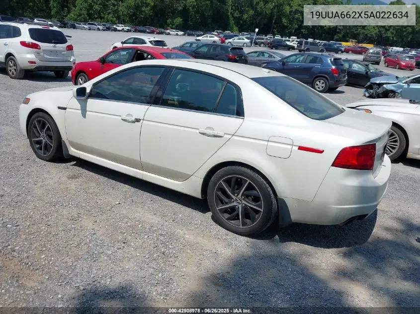 2005 Acura Tl VIN: 19UUA662X5A022634 Lot: 42508978