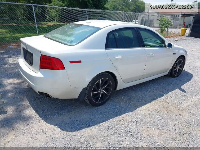 2005 Acura Tl VIN: 19UUA662X5A022634 Lot: 42508978
