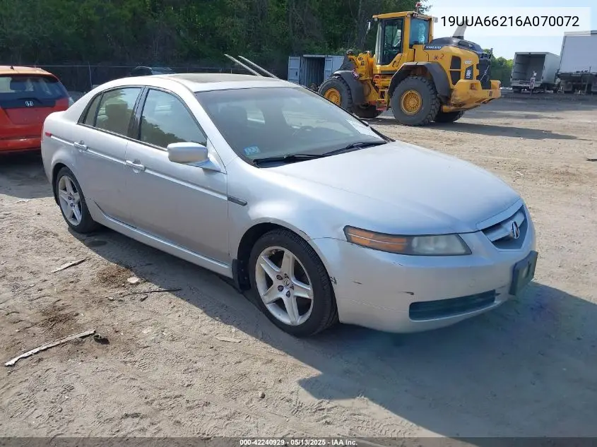 2006 Acura Tl VIN: 19UUA66216A070072 Lot: 42240929