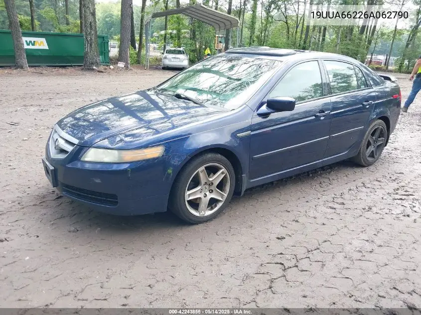 2006 Acura 3.2Tl VIN: 19UUA66226A062790 Lot: 42243856