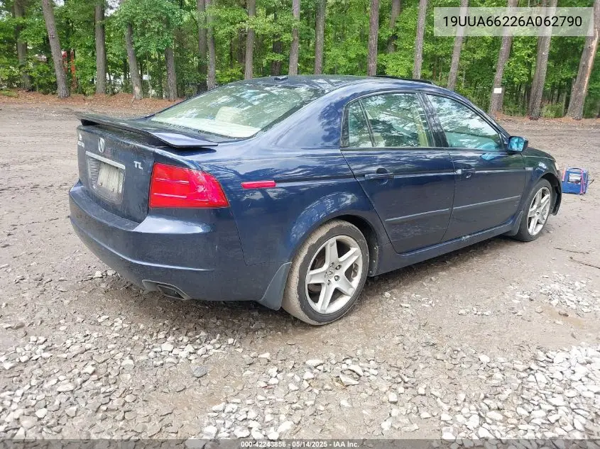 2006 Acura 3.2Tl VIN: 19UUA66226A062790 Lot: 42243856