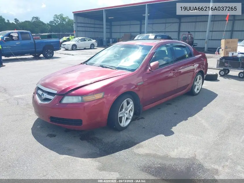 2006 Acura Tl VIN: 19UUA66216A037265 Lot: 42251620