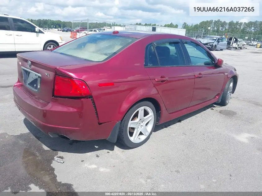 2006 Acura Tl VIN: 19UUA66216A037265 Lot: 42251620