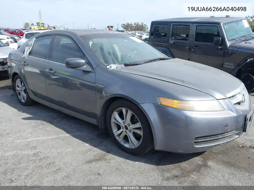 2006 Acura Tl VIN: 19UUA66266A040498 Lot: 42256356