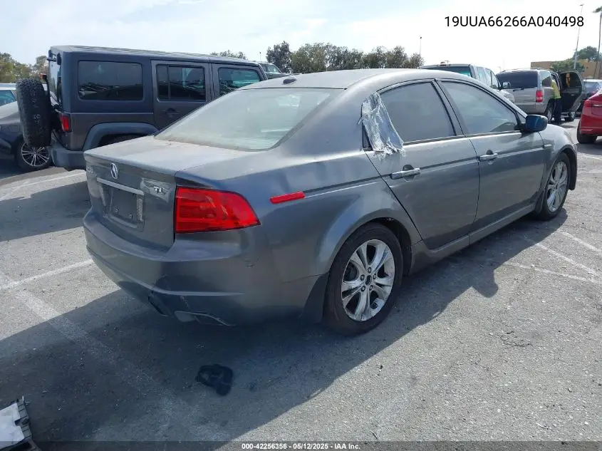 2006 Acura Tl VIN: 19UUA66266A040498 Lot: 42256356