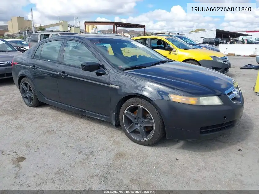2006 Acura Tl VIN: 19UUA66276A041840 Lot: 42260799