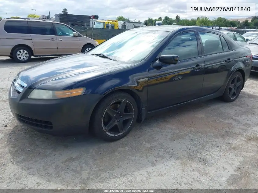 2006 Acura Tl VIN: 19UUA66276A041840 Lot: 42260799