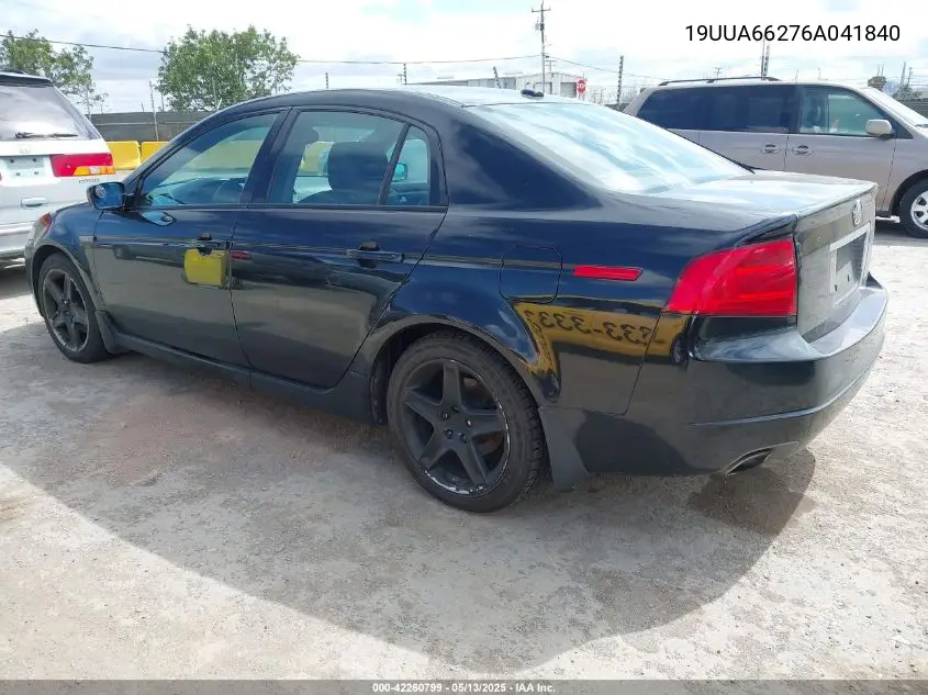 2006 Acura Tl VIN: 19UUA66276A041840 Lot: 42260799
