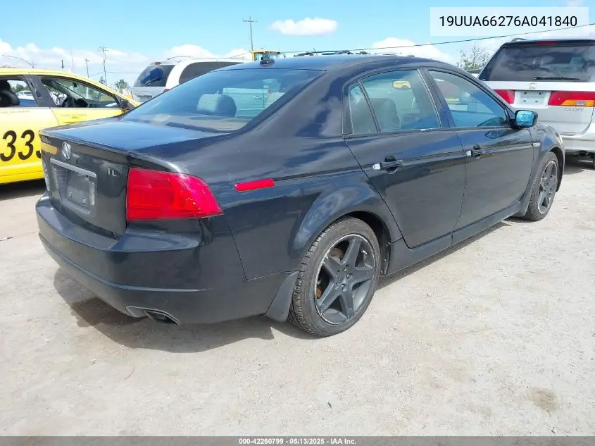 2006 Acura Tl VIN: 19UUA66276A041840 Lot: 42260799
