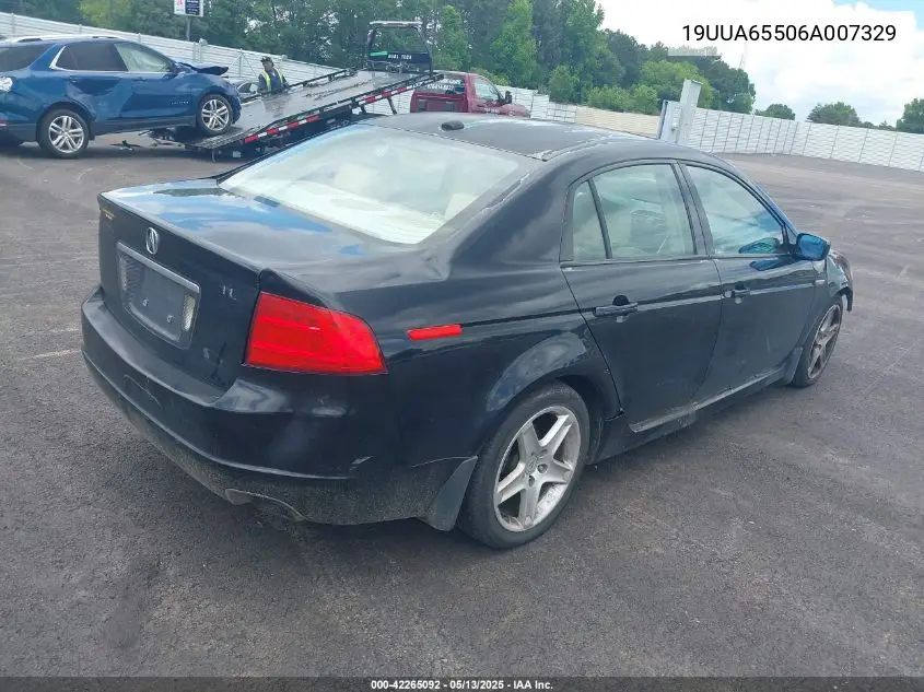 2006 Acura Tl VIN: 19UUA65506A007329 Lot: 42265092