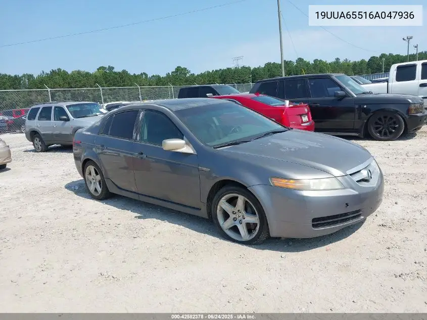 2006 Acura Tl VIN: 19UUA65516A047936 Lot: 42582378