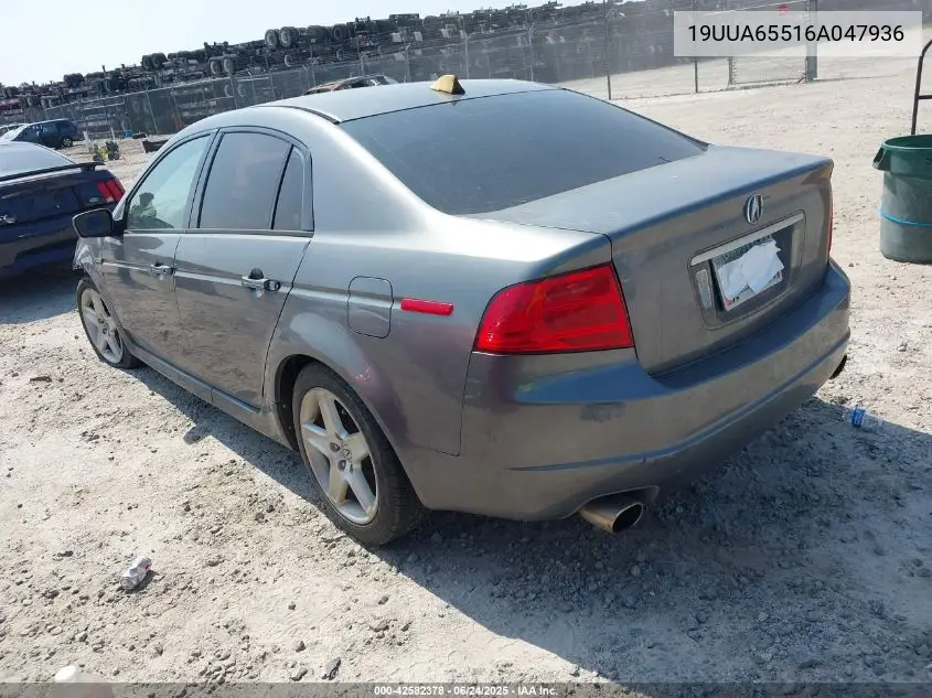 2006 Acura Tl VIN: 19UUA65516A047936 Lot: 42582378