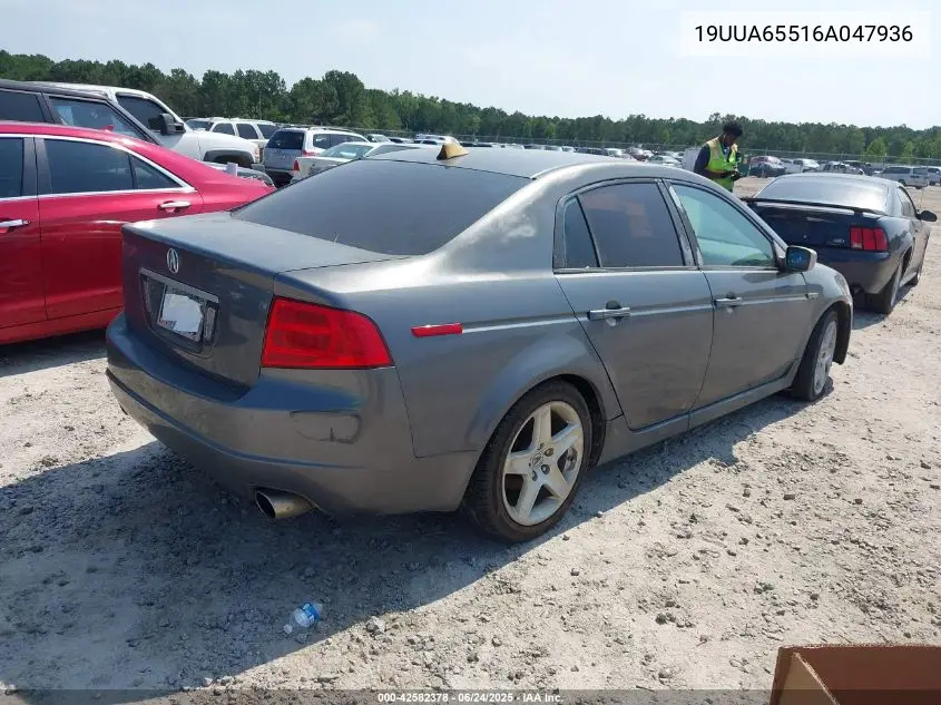 2006 Acura Tl VIN: 19UUA65516A047936 Lot: 42582378