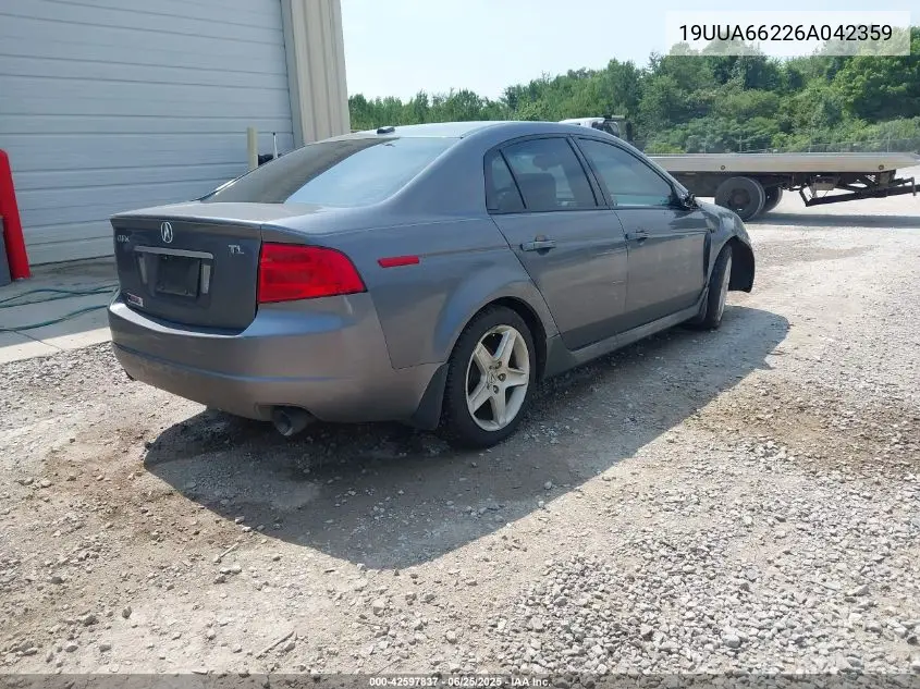 2006 Acura Tl VIN: 19UUA66226A042359 Lot: 42597837
