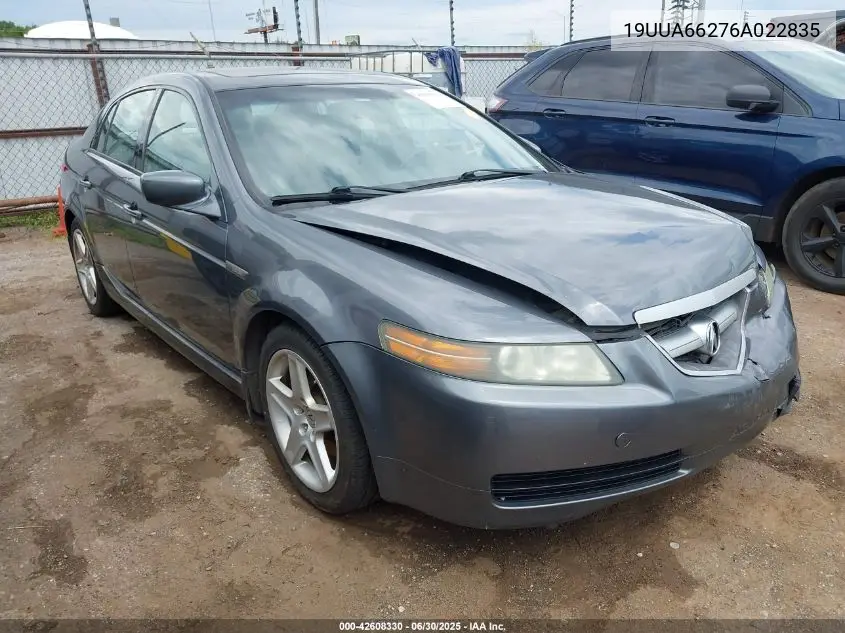 2006 Acura Tl VIN: 19UUA66276A022835 Lot: 42608330