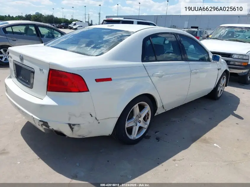 2006 Acura Tl VIN: 19UUA66296A025610 Lot: 42816815