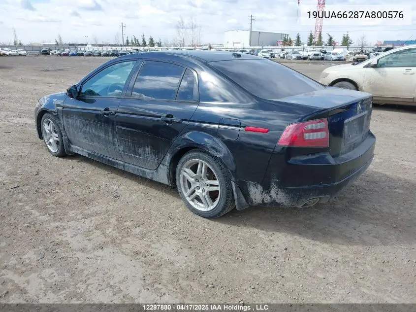2007 Acura Tl VIN: 19UUA66287A800576 Lot: 12297880
