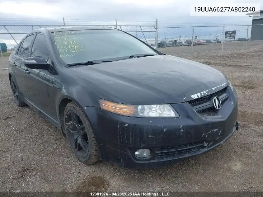 2007 Acura Tl VIN: 19UUA66277A802240 Lot: 12301976