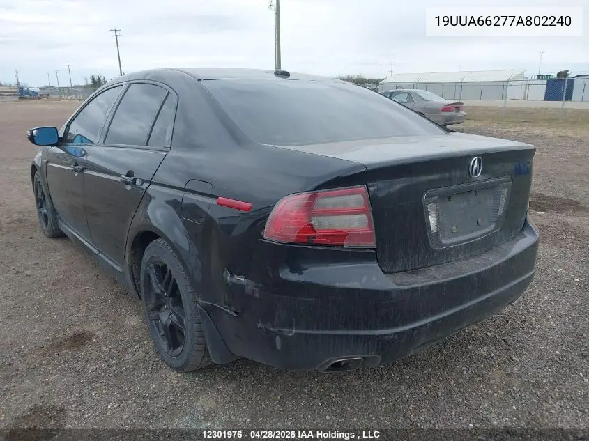 2007 Acura Tl VIN: 19UUA66277A802240 Lot: 12301976