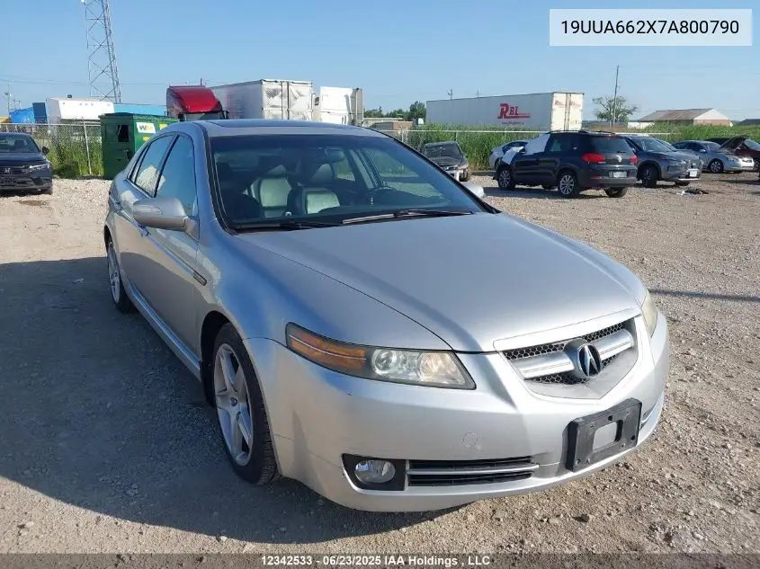 2007 Acura Tl VIN: 19UUA662X7A800790 Lot: 12342533