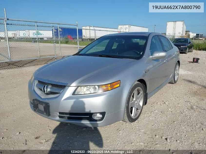 2007 Acura Tl VIN: 19UUA662X7A800790 Lot: 12342533