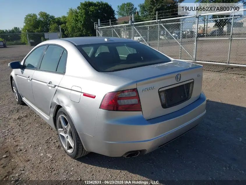 2007 Acura Tl VIN: 19UUA662X7A800790 Lot: 12342533