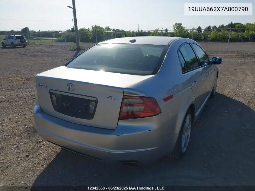 2007 Acura Tl VIN: 19UUA662X7A800790 Lot: 12342533