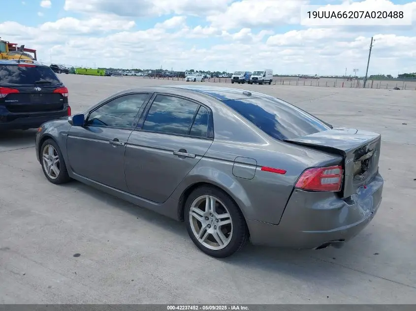 2007 Acura Tl 3.2 VIN: 19UUA66207A020488 Lot: 42237452