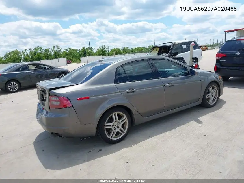 2007 Acura Tl 3.2 VIN: 19UUA66207A020488 Lot: 42237452