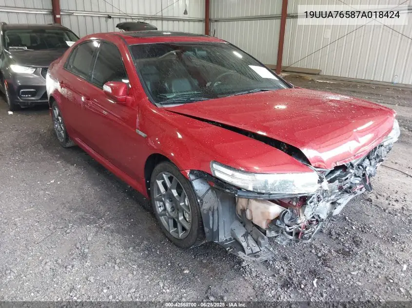 2007 Acura Tl Type S VIN: 19UUA76587A018424 Lot: 42568700