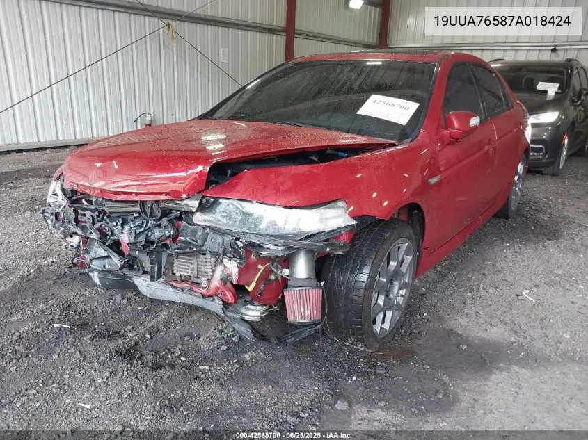 2007 Acura Tl Type S VIN: 19UUA76587A018424 Lot: 42568700